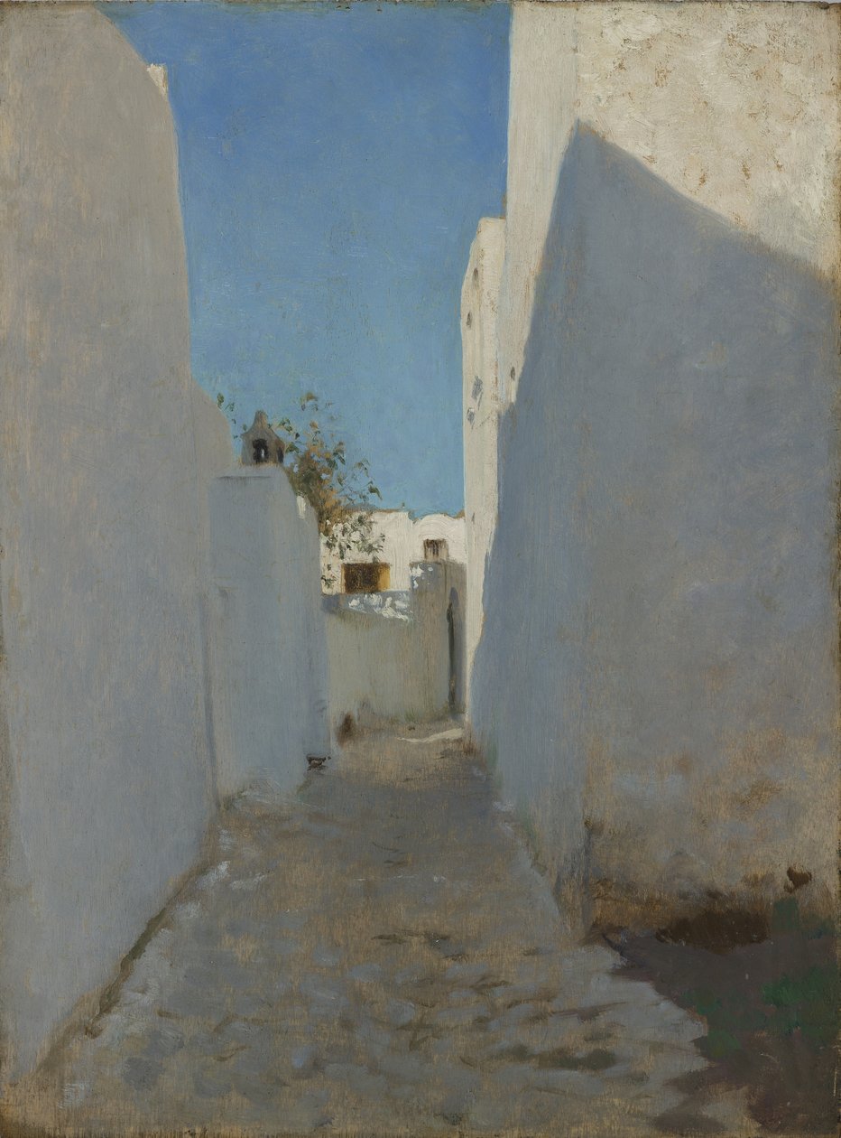 En marockansk gatuscen, 1879-1880 (olja på trä) av John Singer Sargent