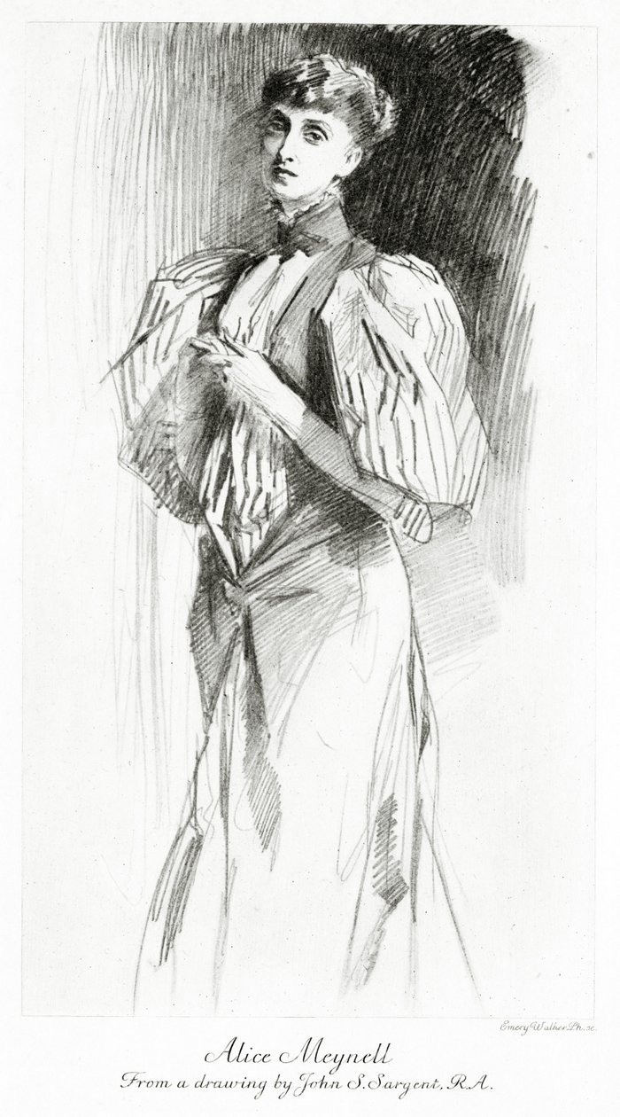 Alice Meynell, graverad av Emery Walker, c.1913 av John Singer Sargent