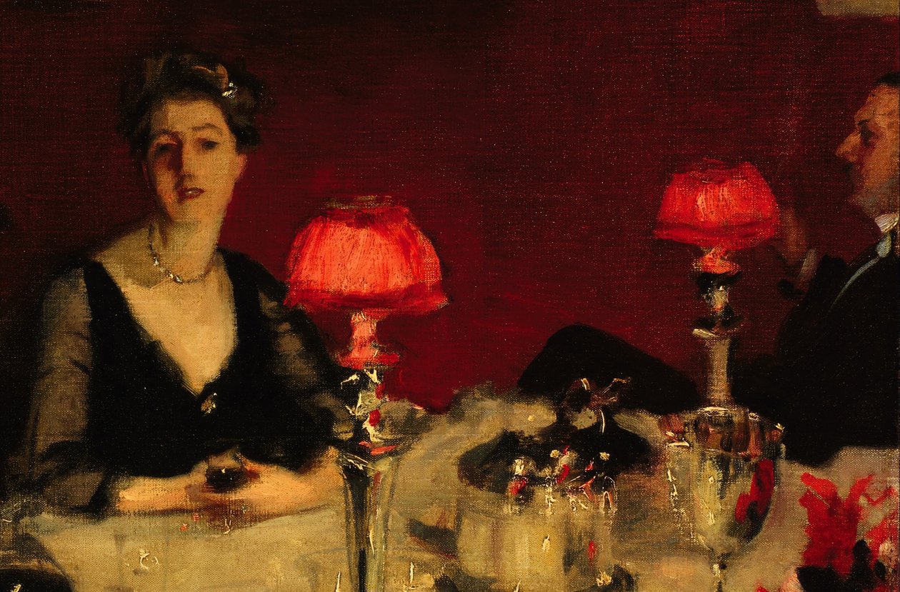 Le Verre de porto: detail of Albert and Edith Vickers  av John Singer Sargent
