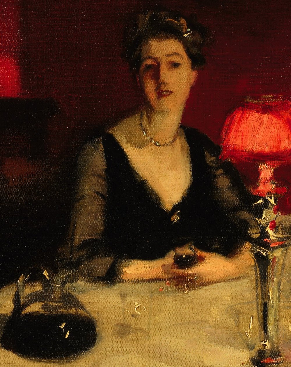 Le Verre de porto: detail of Edith Vickers  av John Singer Sargent