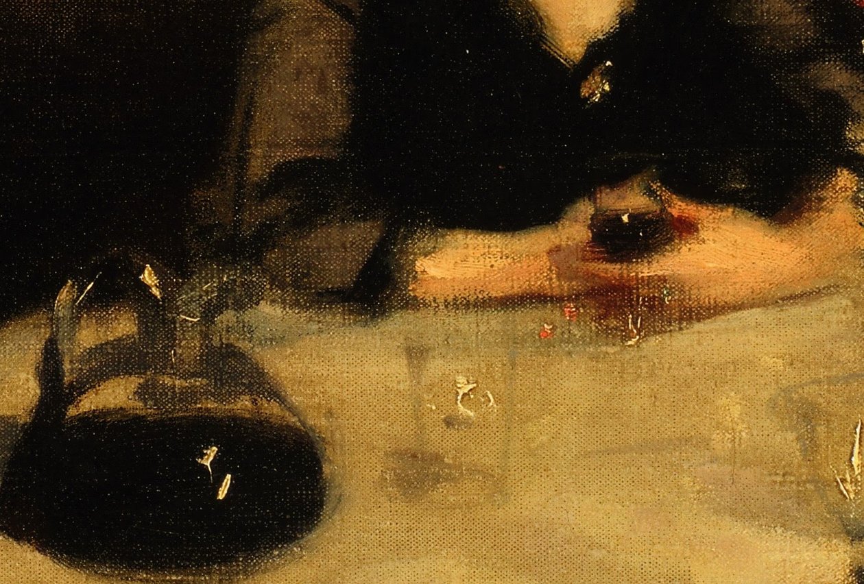 Le Verre de porto: detail of the port  av John Singer Sargent