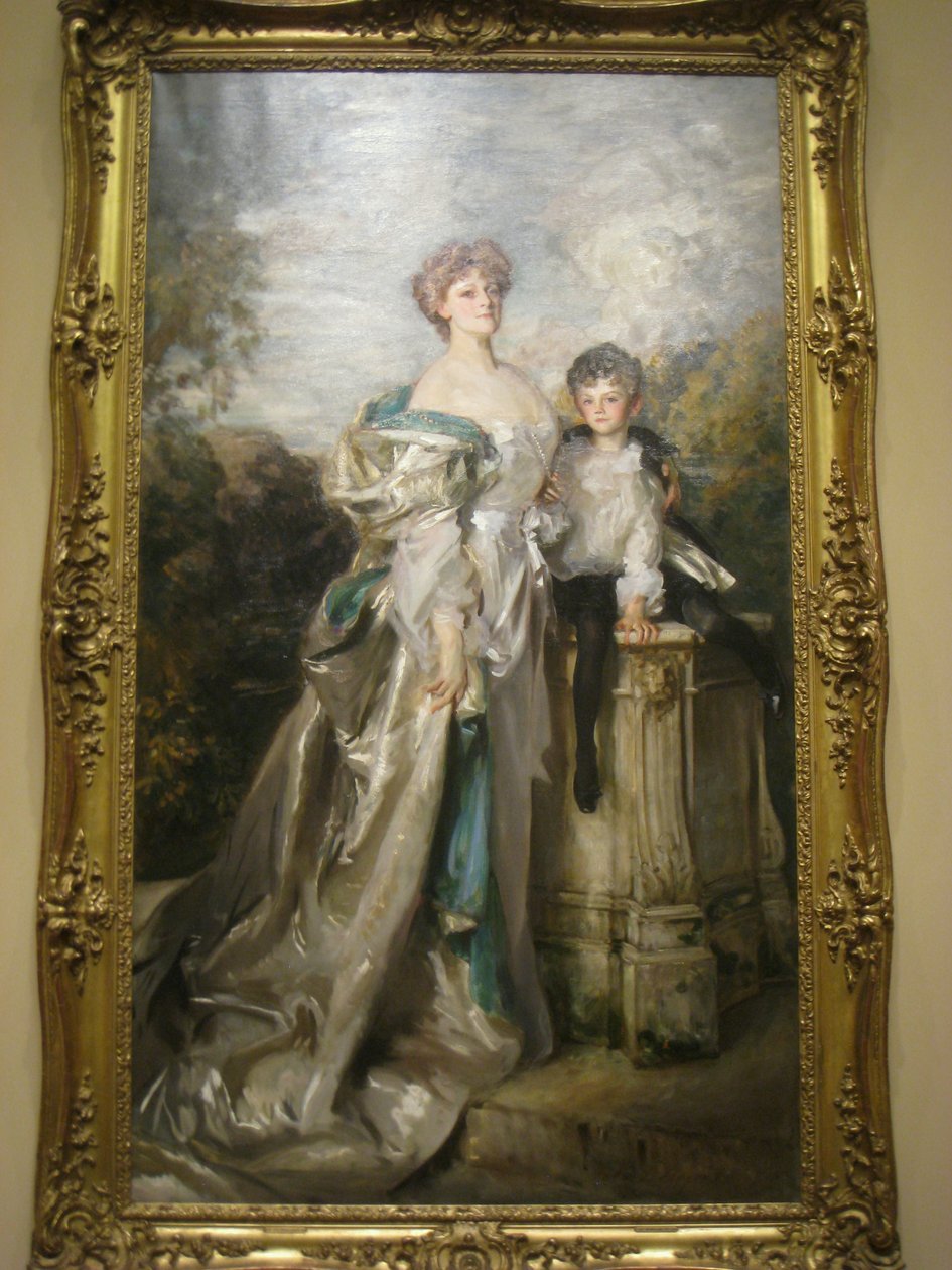 Portrait of Lady Warwick and her Son   av John Singer Sargent