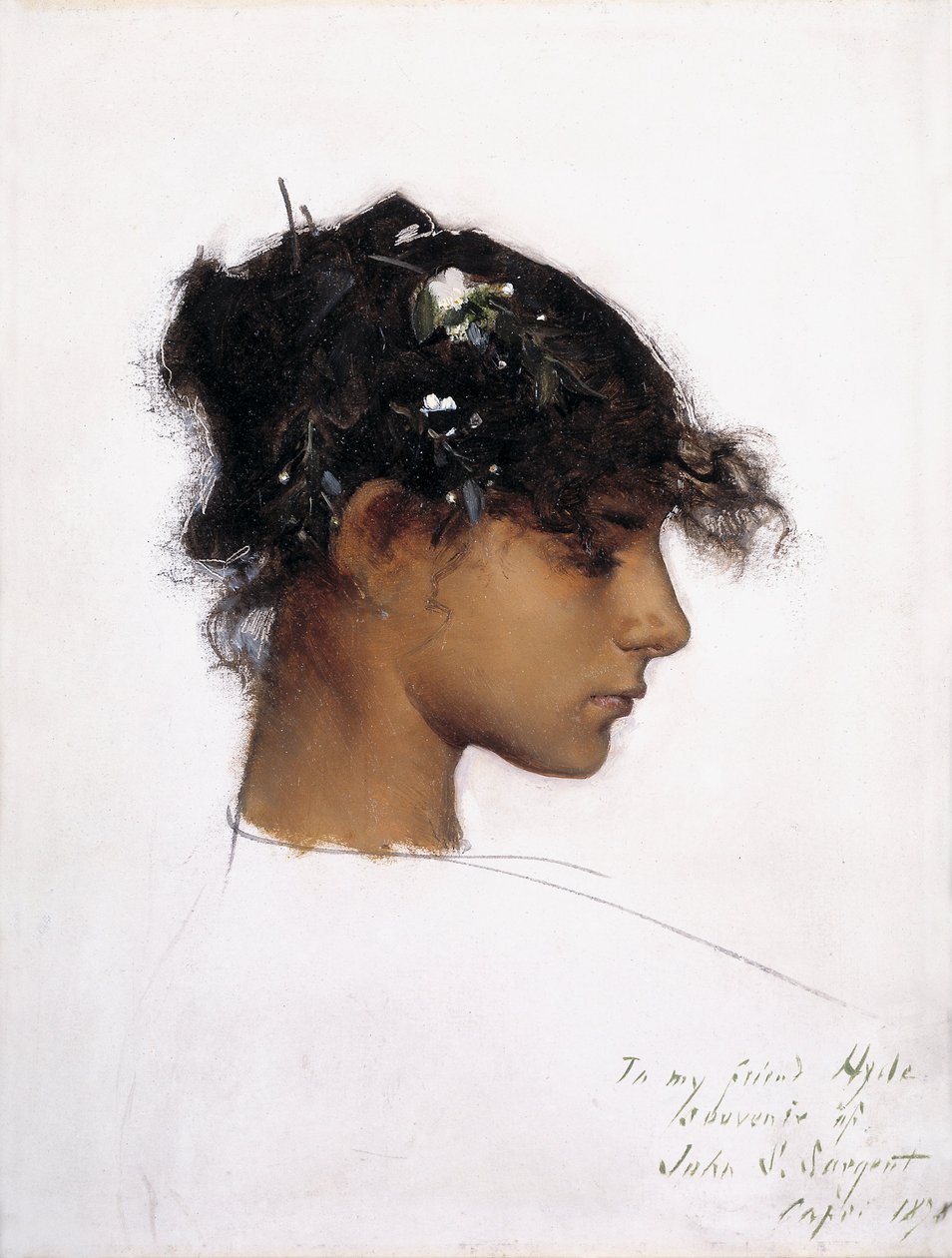 Rosina Ferrara, huvudet på en Capri-flicka av John Singer Sargent