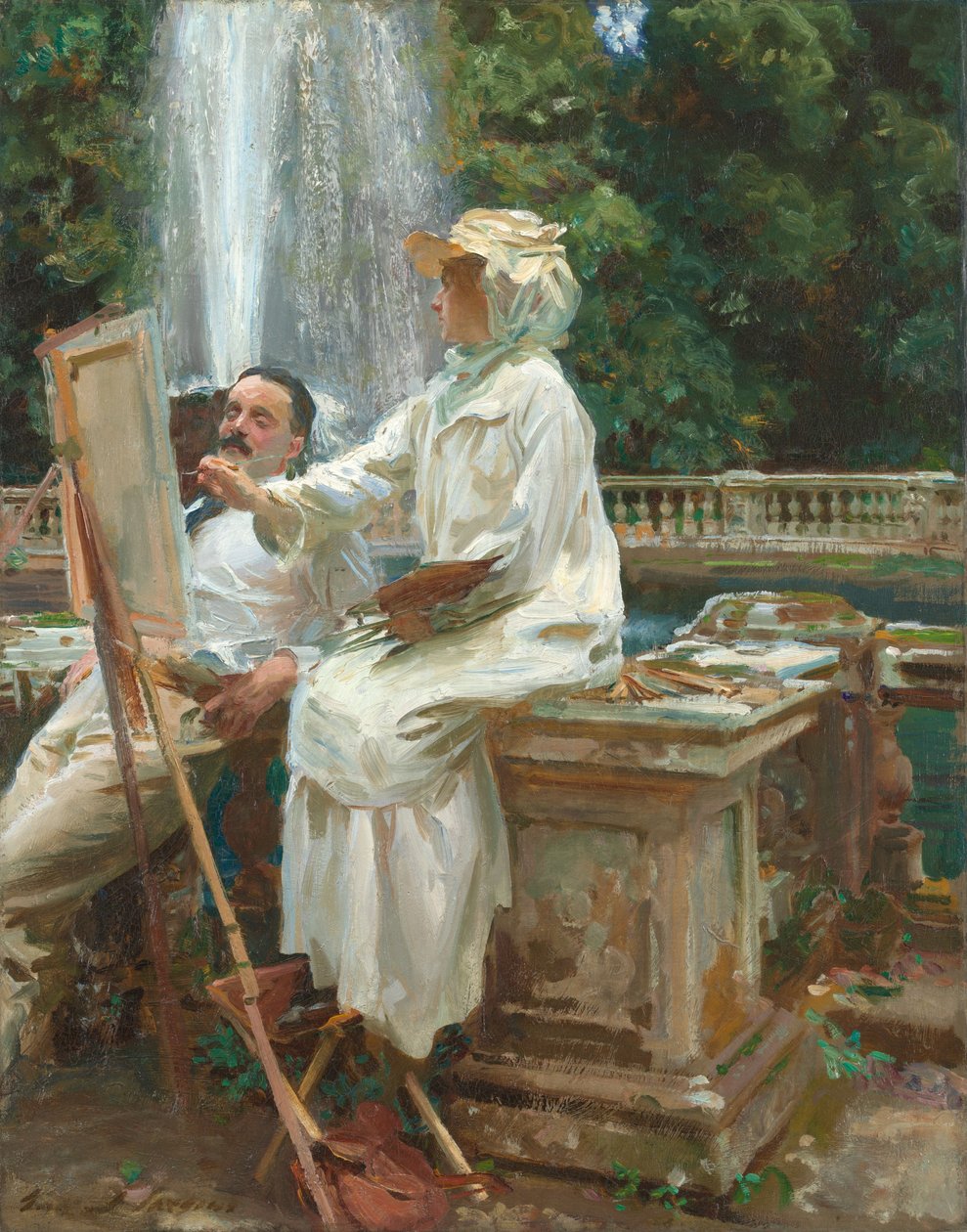 Fontänen, Villa Torlonia, Frascati, Italien av John Singer Sargent