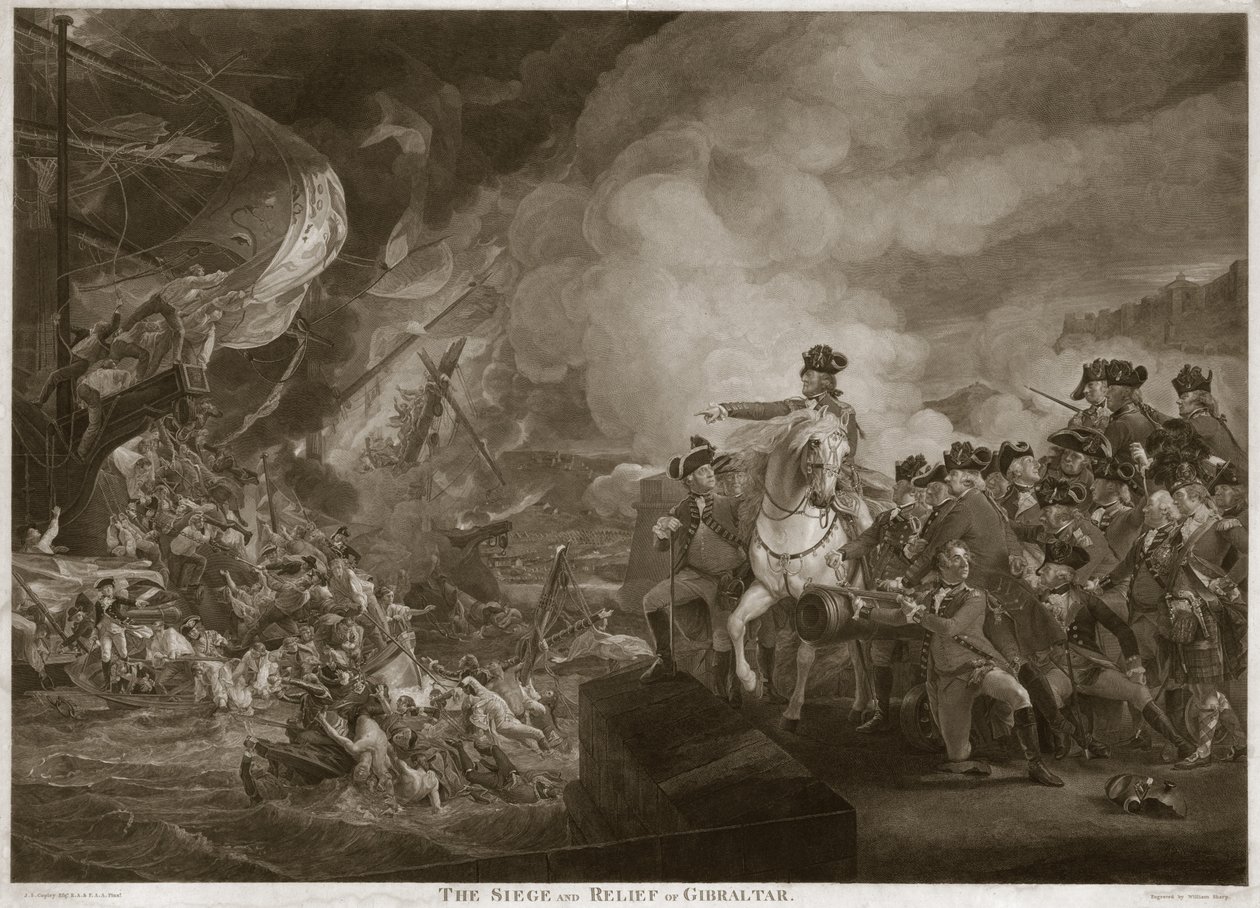 Belägringen och befrielsen av Gibraltar, pub. 1810 av John Singleton Copley