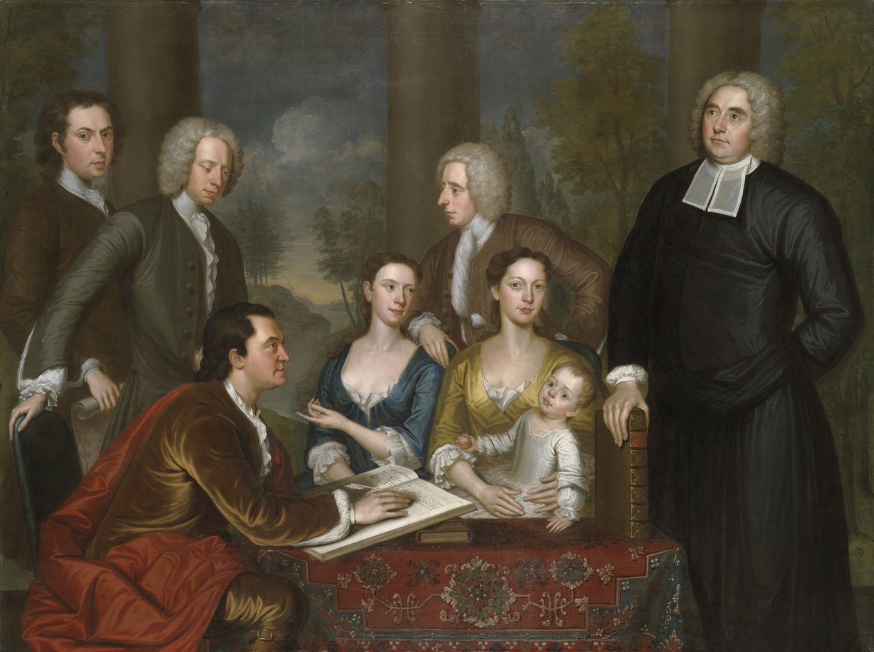 Bermudagruppen, Dean Berkeley och hans entourage, 1728, omarbetad 1739 av John Smibert