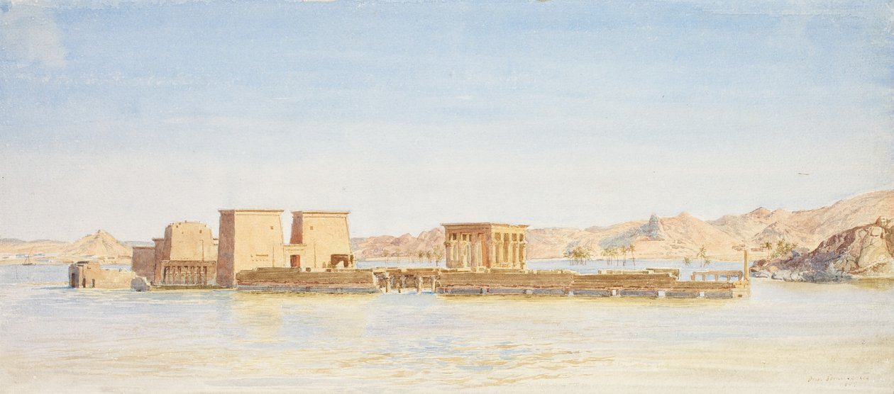 Isis tempel på ön Philae, c.1907-10 av John Somerscales
