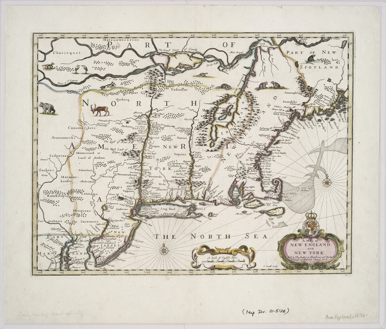 Karta över New England och New York från John Speed