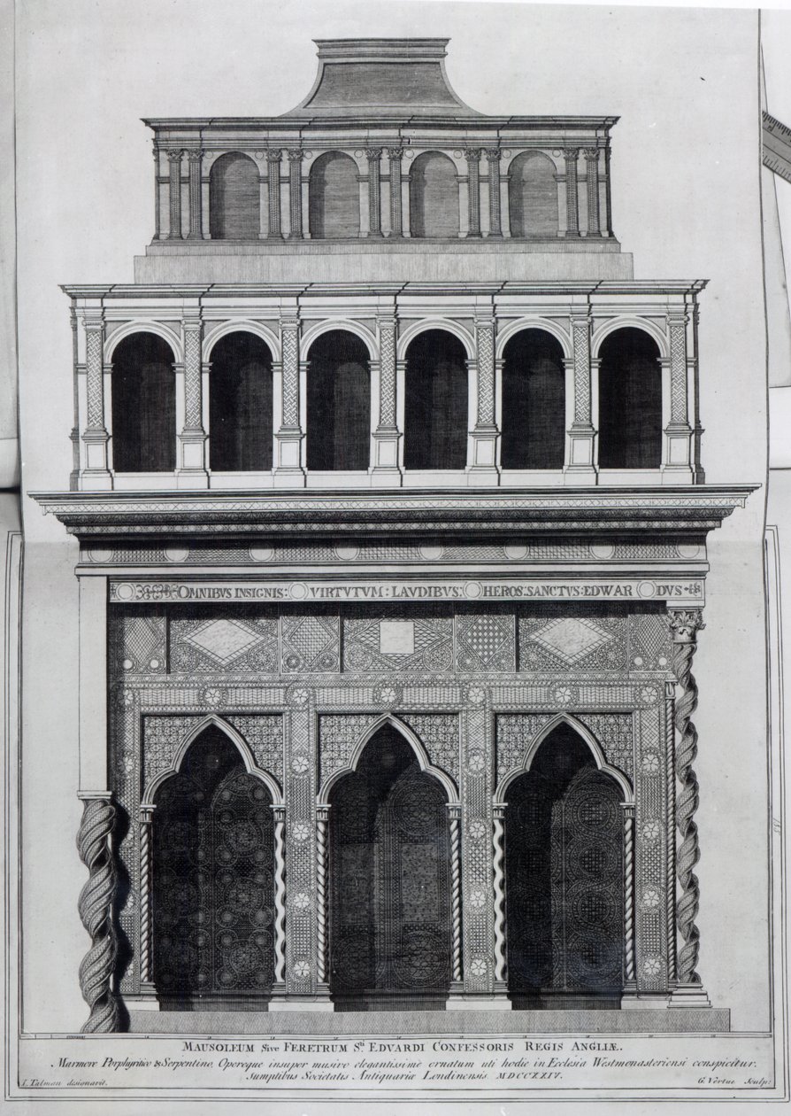 The Shrine of King Edward the Confessor i Westminster Abbey, graverad av George Vertue, 1724 av John Talman