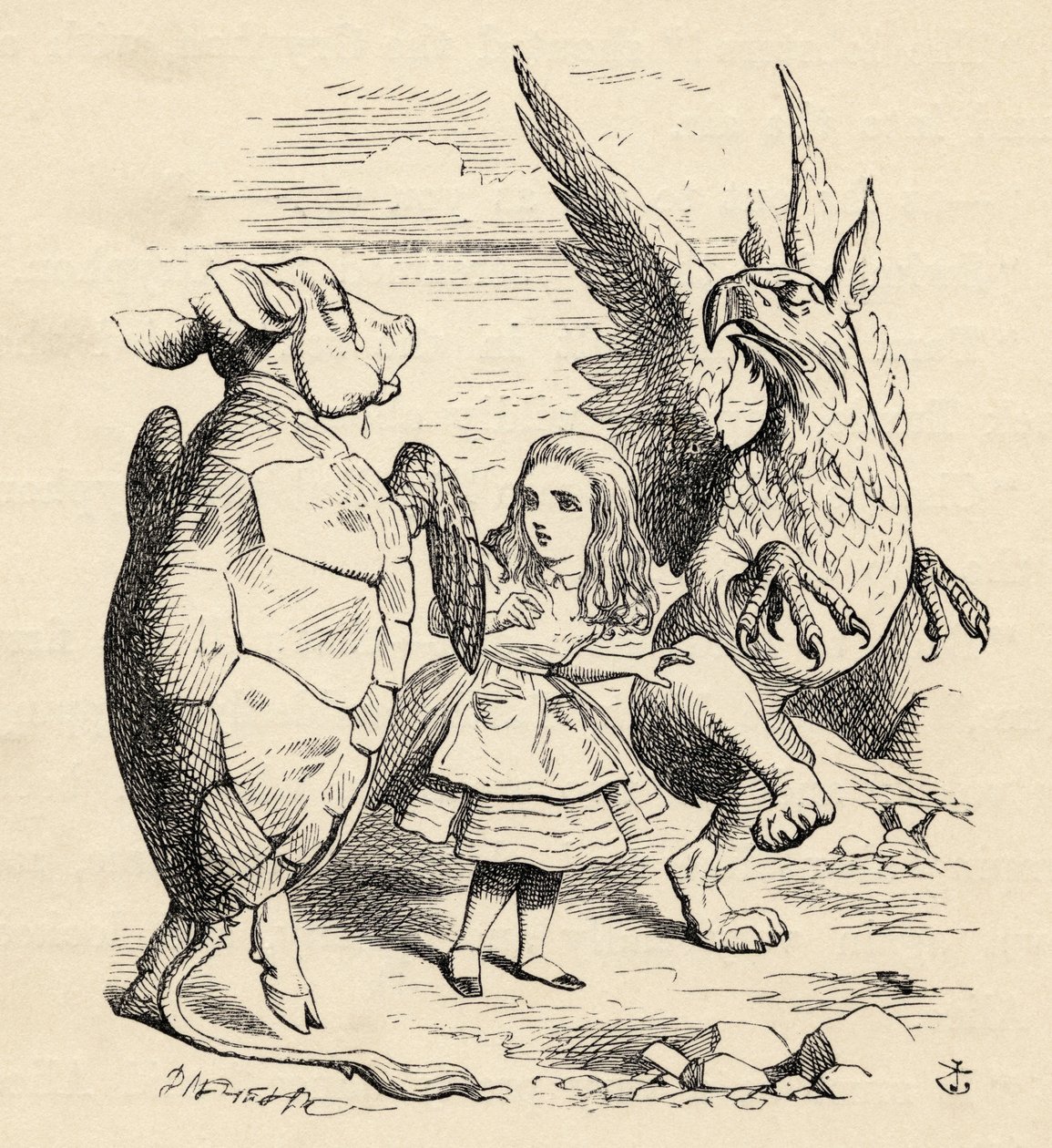 Alice with the Gryphon and the Mock Turtle, från "Alice