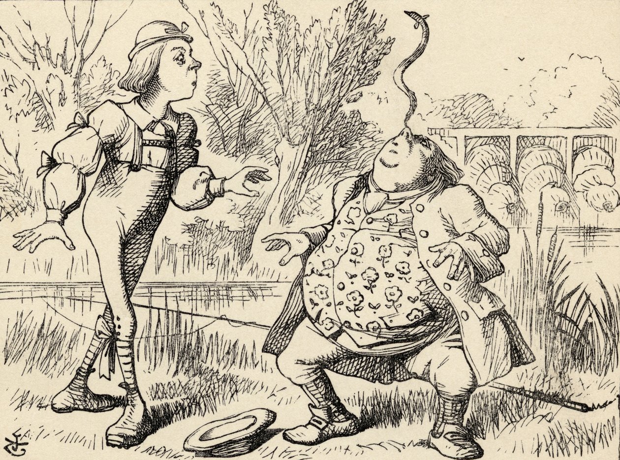 Fader William balanserar en ål på näsan, från "Alice