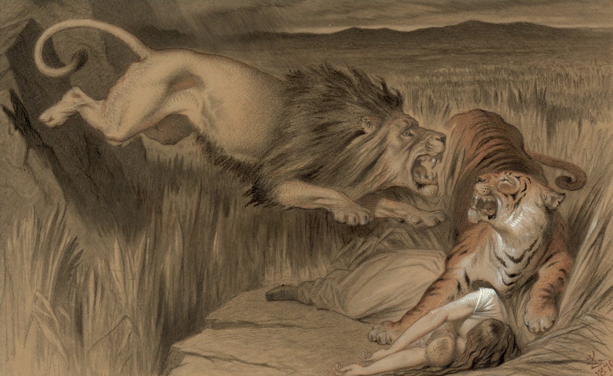 Det brittiska lejonets hämnd på den bengaliska tigern, 1870 av John Tenniel
