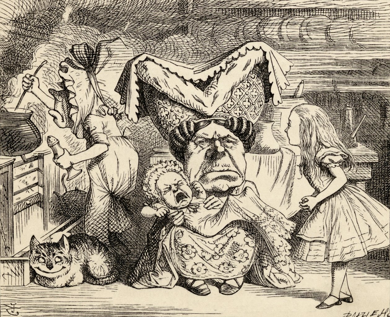 Hertiginnan med sin familj, från "Alice