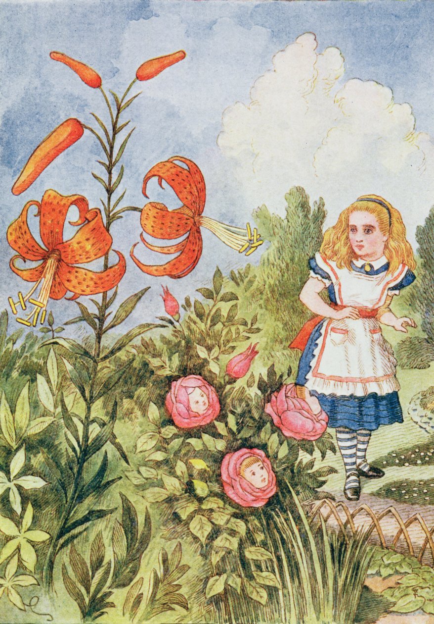Tiger Lily, från "Through the Looking Glass" av Lewis Carroll (1832-98) av John Tenniel