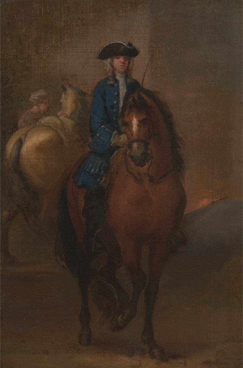 A Young Gentleman Riding a Schooled Horse av John Vanderbank