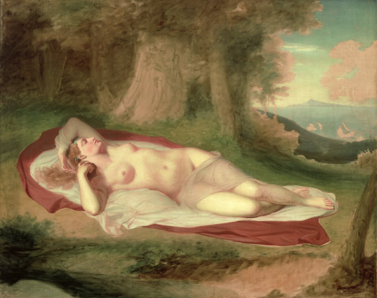 Ariadne sov på ön Naxos, 1831 av John Vanderlyn