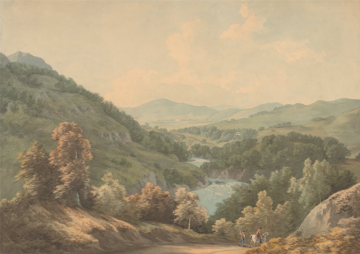 Falls of the Doshart med övre änden av Loch Tay av John Warwick Smith