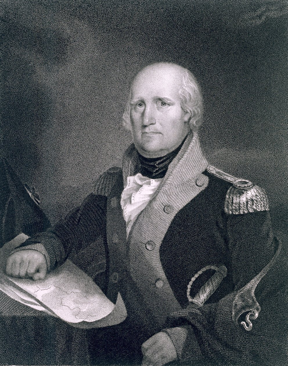 George Rogers Clark (1752-1818) graverad av Thomas B. Welch (1814-74) efter en kopia av originalet av James Barton Longacre (1794-1869). av John Wesley Jarvis