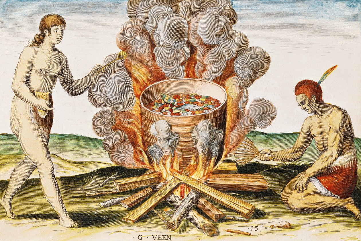 Cooking Food in a Terracotta Pot, från 