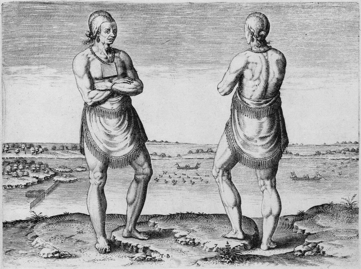 Indian Elder eller Chief, graverad av Theodor de Bry (1528-1598) av John White
