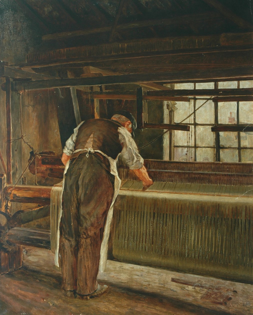 Vävning på en vävstol av John William Brooke