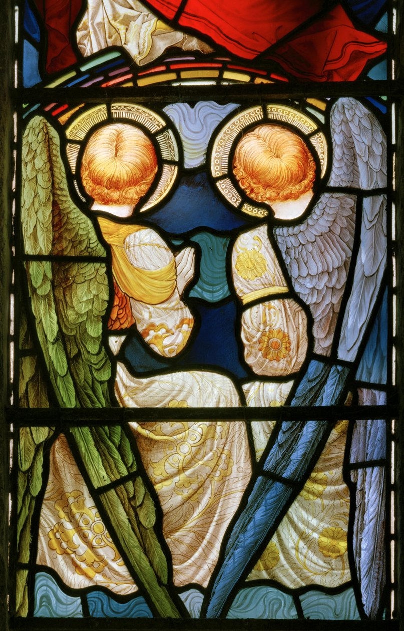 Änglar, Te Deum, Östra fönstret, ca 1888 av John William Brown
