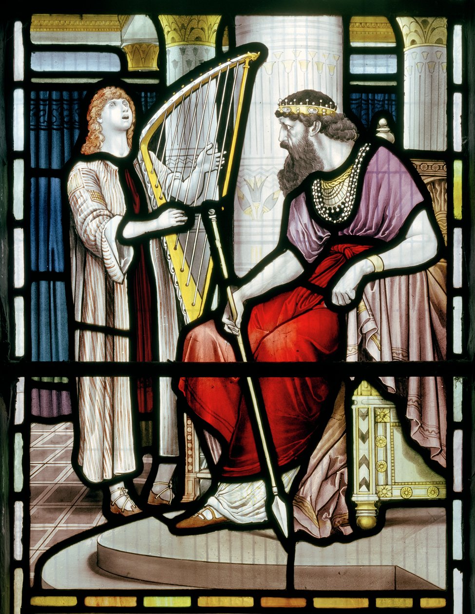 David och kung Saul, ca 1891 av John William Brown