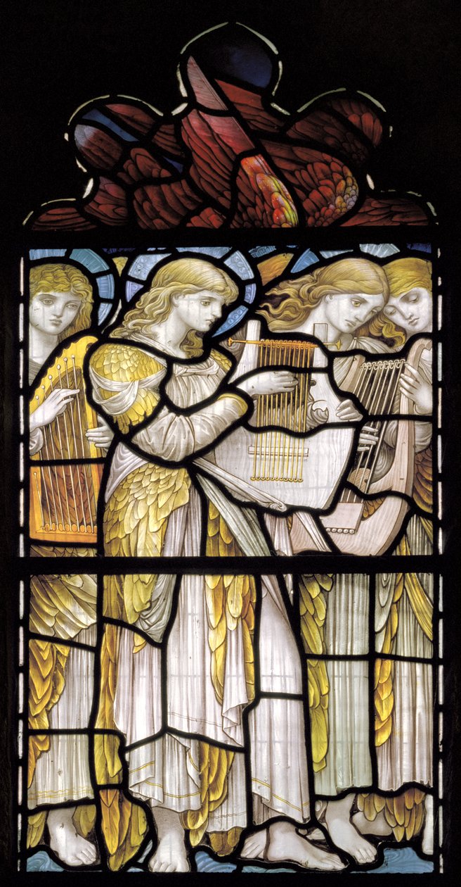 Musical Angels, Te Deum, East Window, c.1888 av John William Brown
