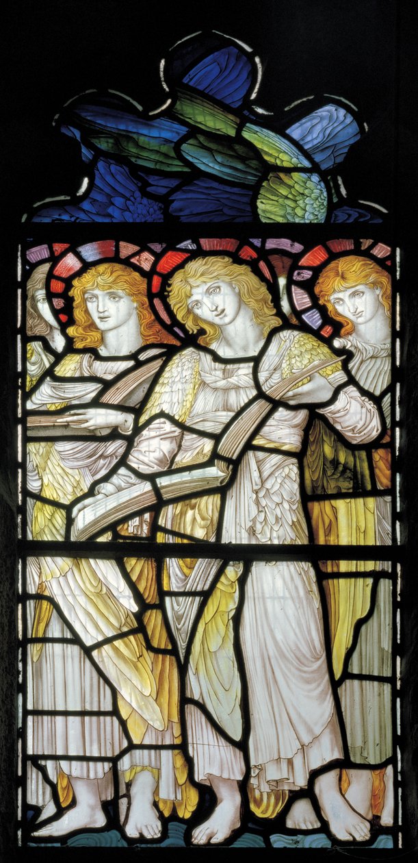Singing Angels, Te Deum, East Window, c.1888 av John William Brown
