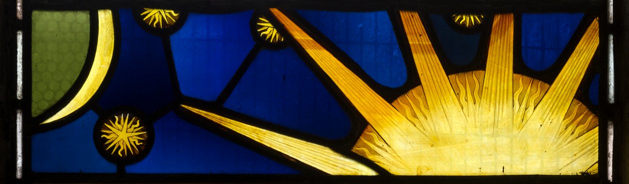 Sun & Moon, Creation, Te Deum, East Window, c.1888 av John William Brown