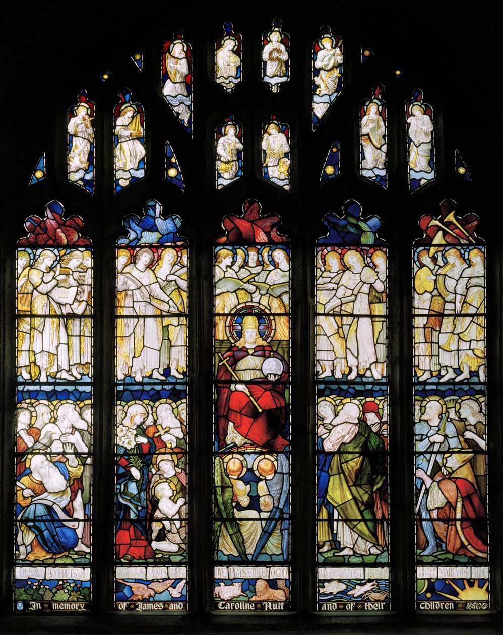 Te Deum, Östra fönstret, ca 1888 av John William Brown