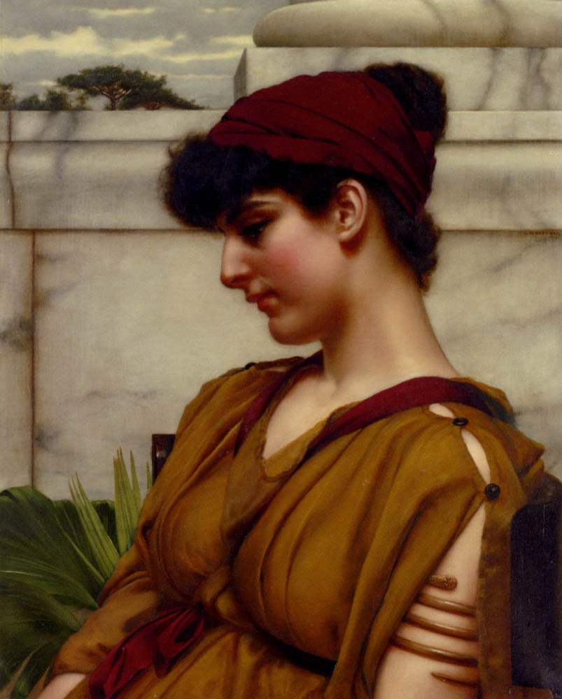 A Classical Beauty In Profile av John William Godward