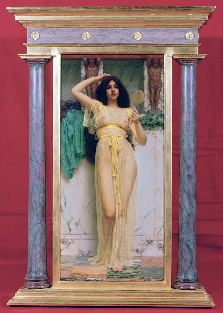 Flicka med en spegel, 1892 av John William Godward