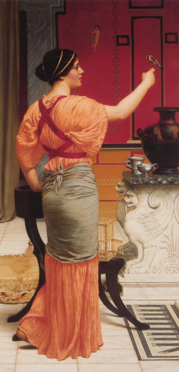 Lesbia with her Sparrow av John William Godward