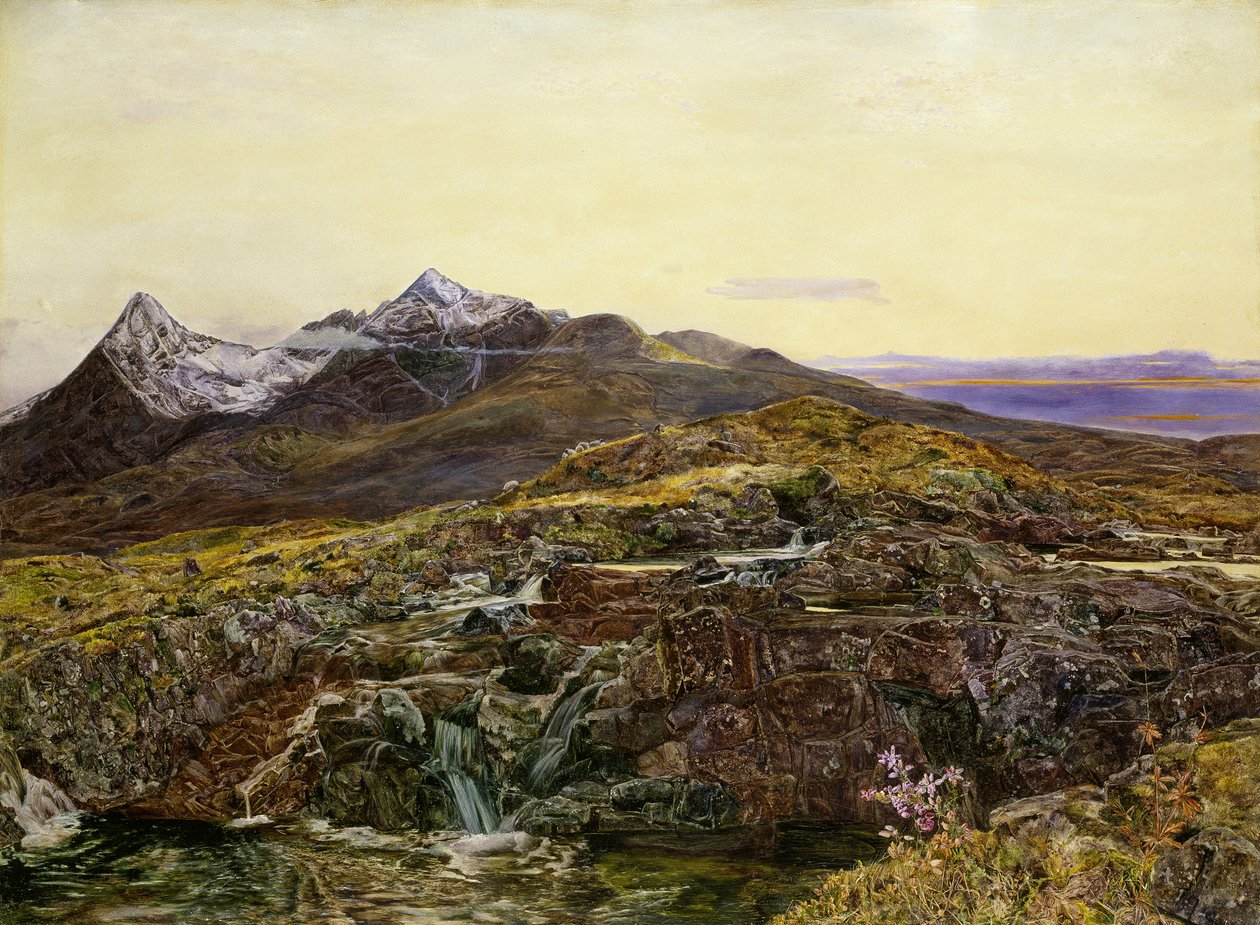 Cuillin Ridge, Skye från Sligachan, 1800-talsolja på duk) av John William Inchbold