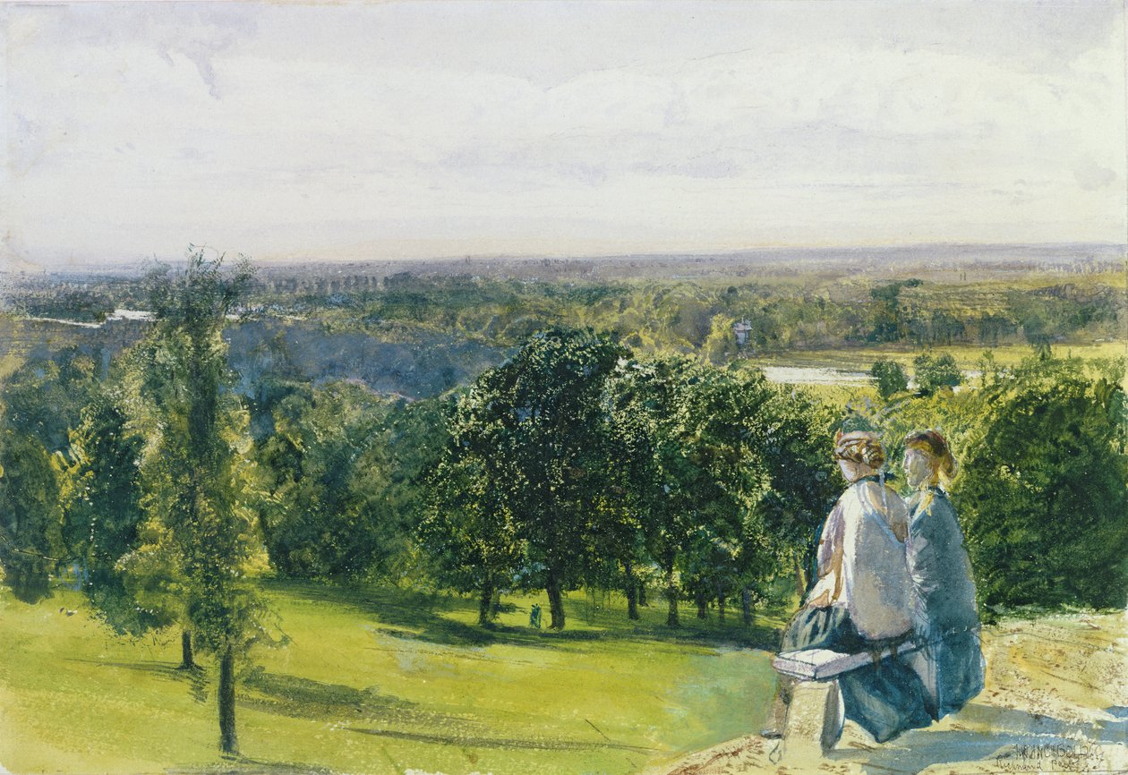 I Richmond Park, ca 1869 (wc med gouache på papper) av John William Inchbold