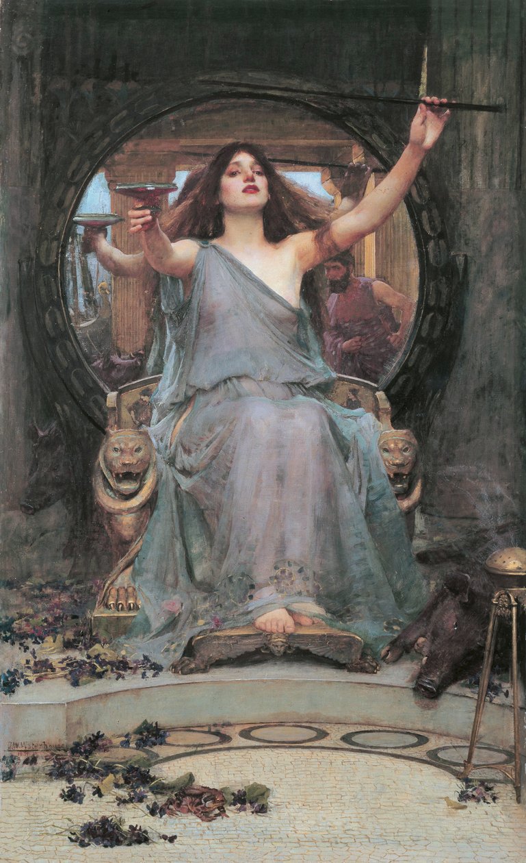 Circe Offering the Cup to Odysseus av John William Waterhouse