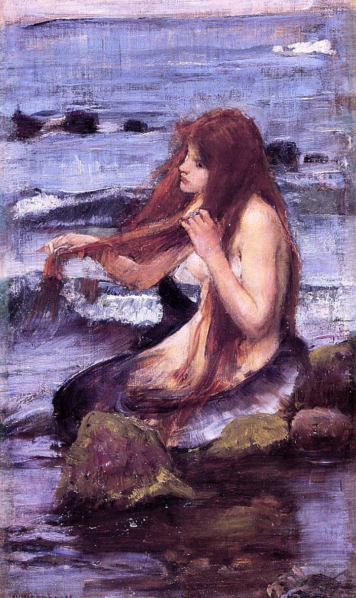 Sketch for A Mermaid  av John William Waterhouse