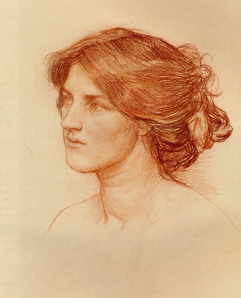 Study For Gather Ye Rosebuds While Ye May av John William Waterhouse