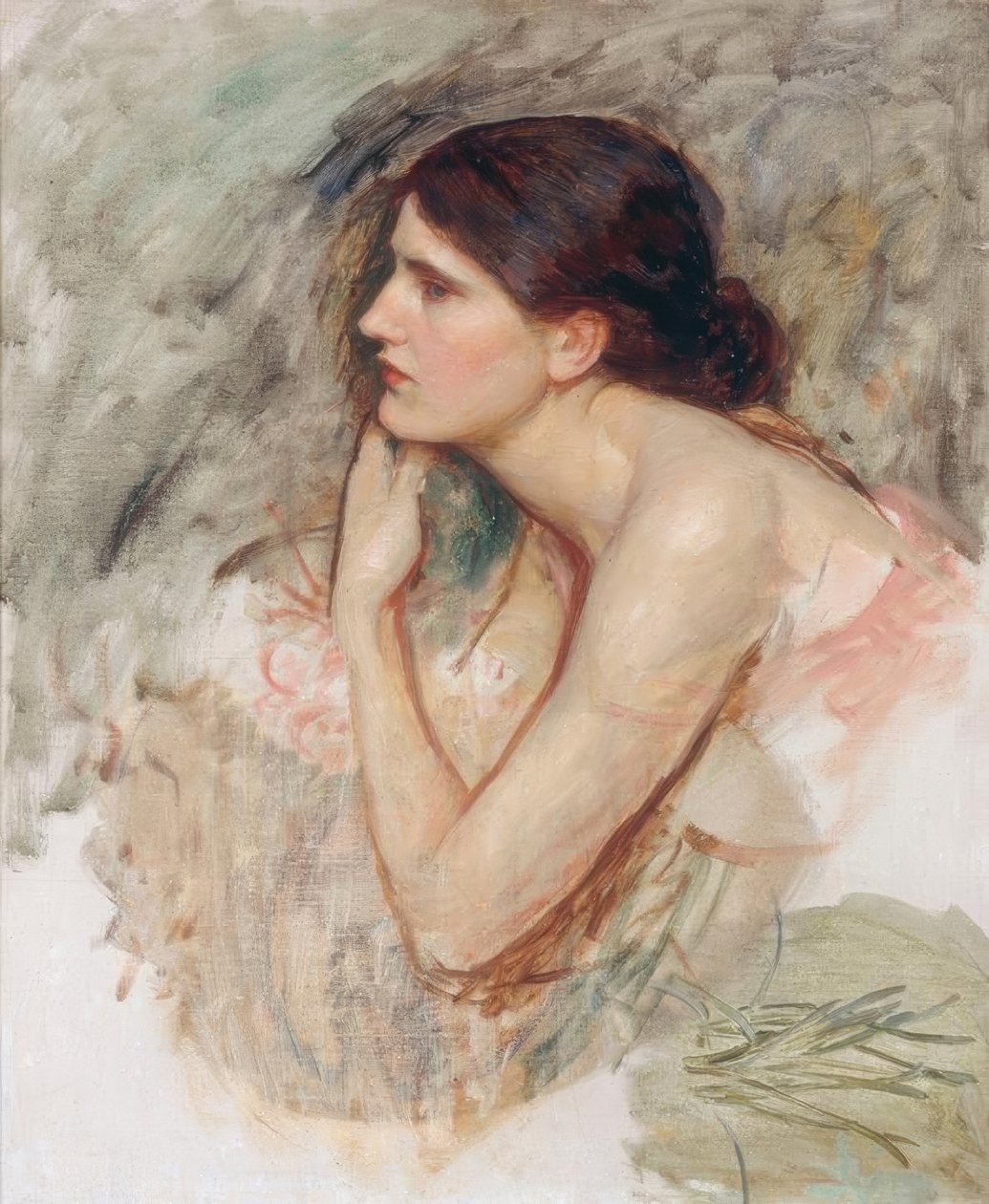 Studie för The Sorceress av John William Waterhouse
