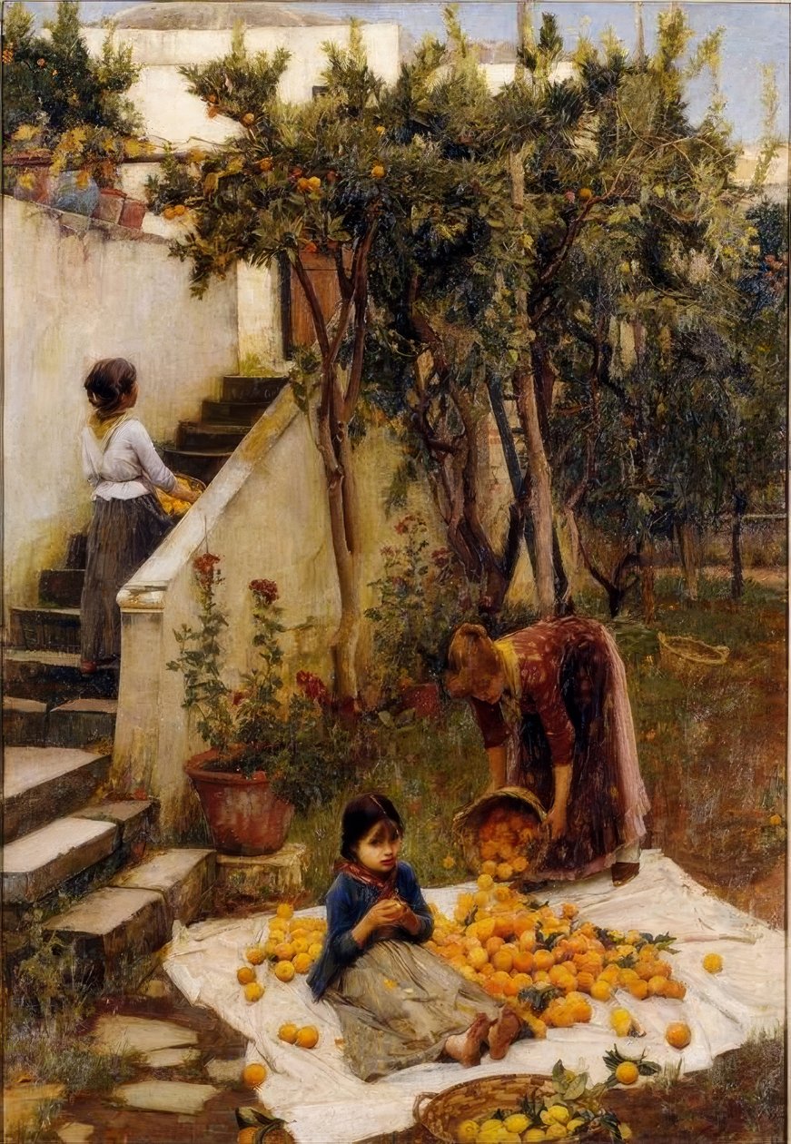Apelsinsamlarna av John William Waterhouse