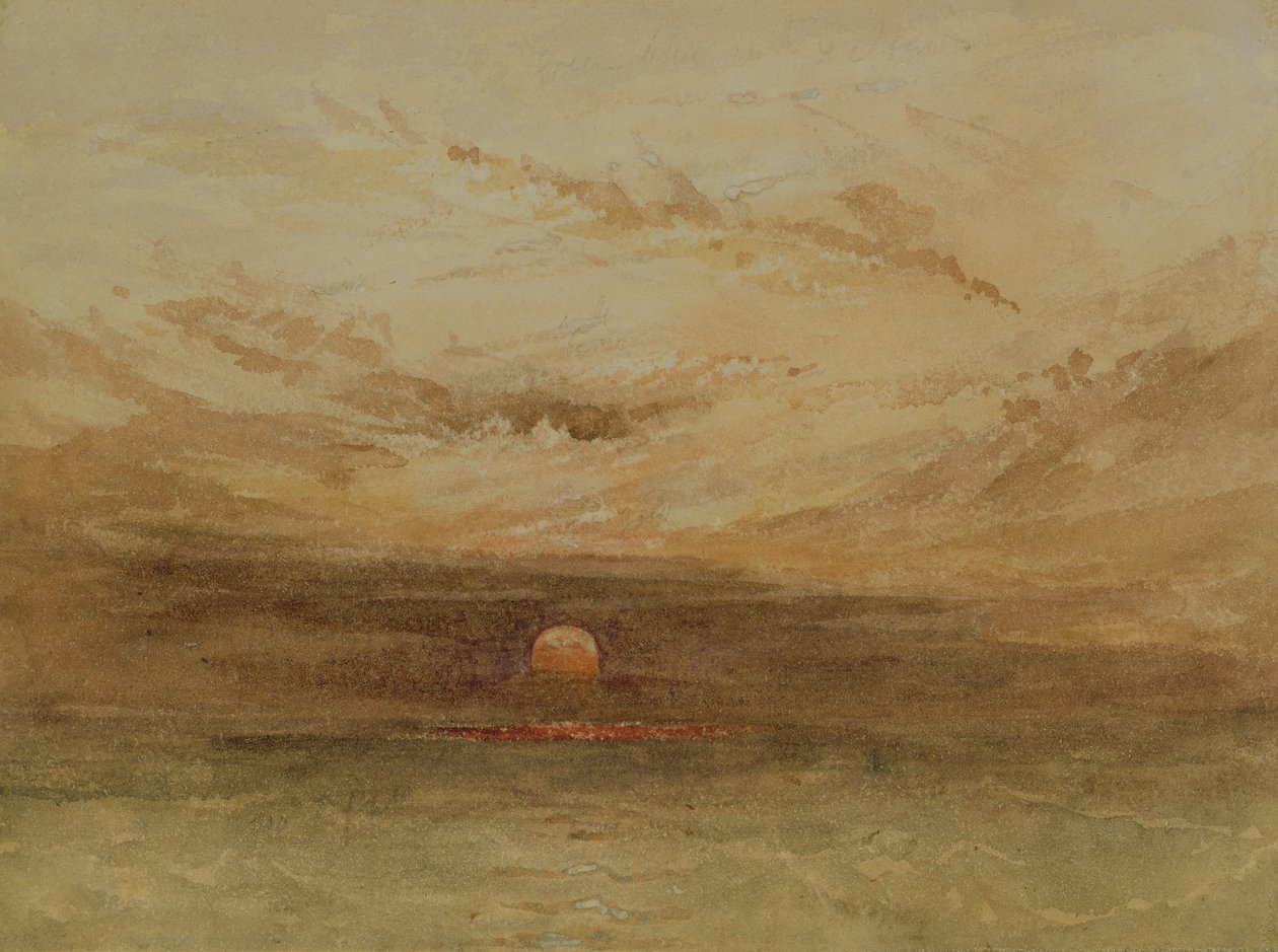 Östersjöns scen av en solnedgång av John Wilson Carmichael
