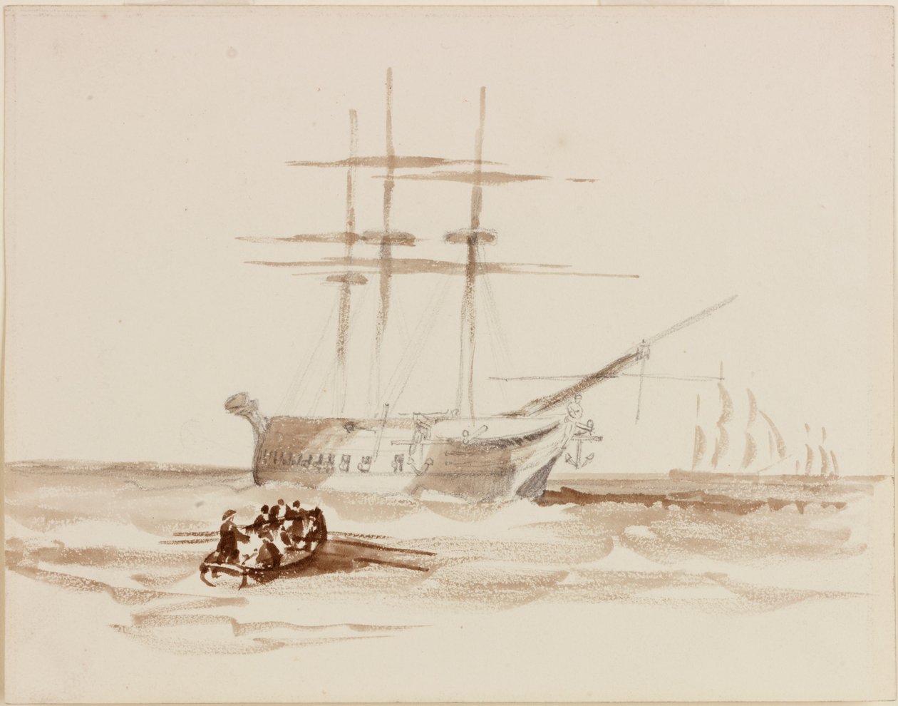Compositional Study for a Seascape (penna och akvarell på papper) av John Wilson Carmichael