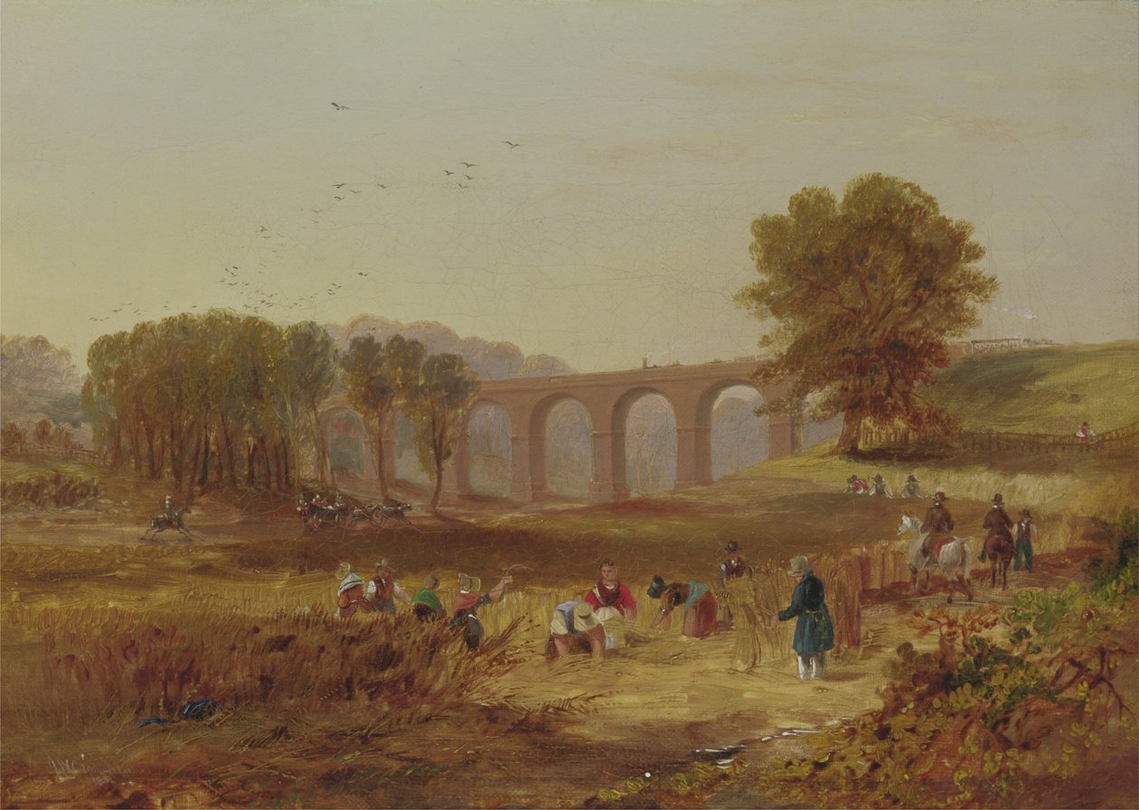 Corby Viaduct, Newcastle och Carlisle Railway av John Wilson Carmichael