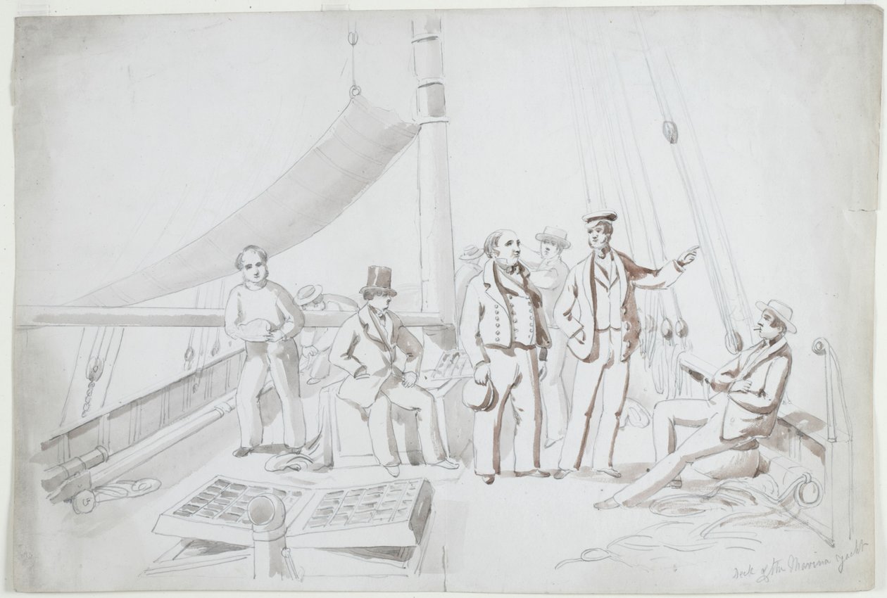 Däck på Marina Yacht av John Wilson Carmichael