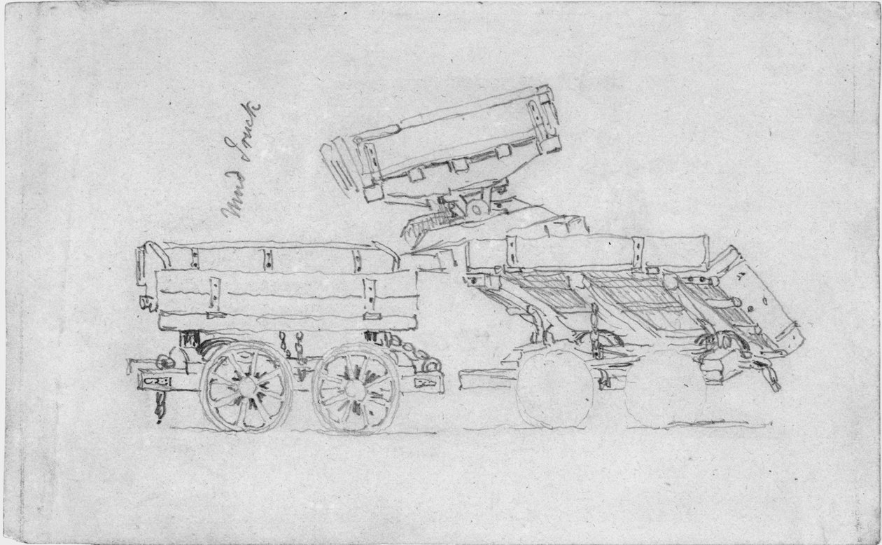 Mud Trucks (penna på papper (grå)) av John Wilson Carmichael