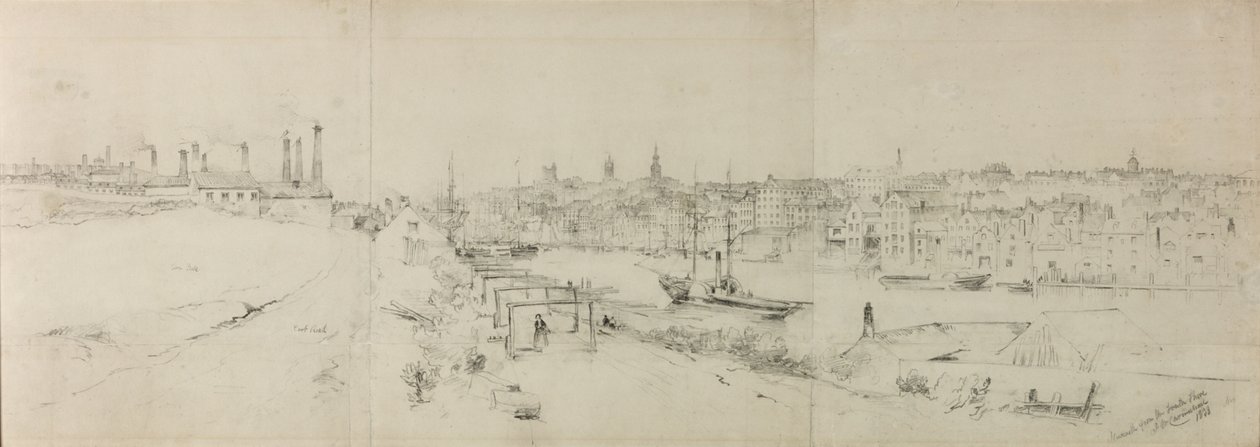 Newcastle from the South Shore (penna på papper (sex stycken på papper)) av John Wilson Carmichael