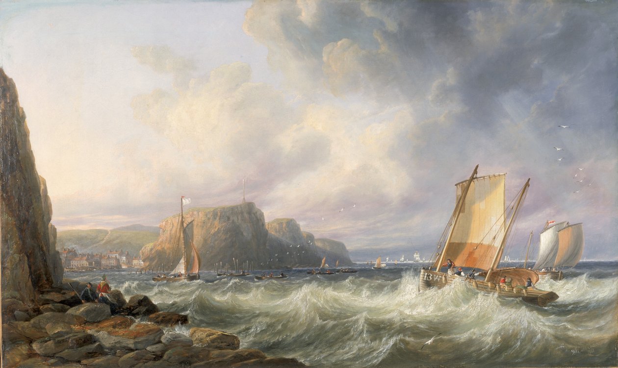 Utanför Yorkshires kust (Staithes) av John Wilson Carmichael