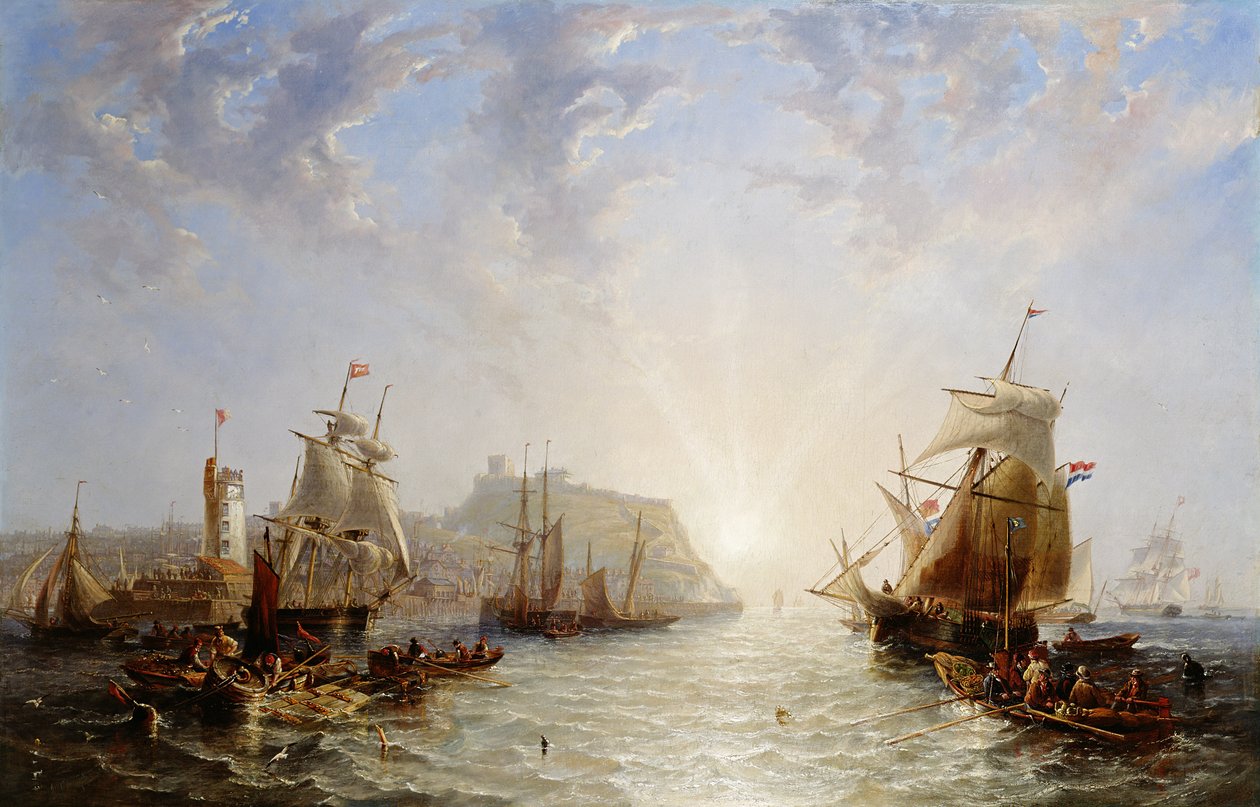 Sjöfarten utanför Scarborough, 1845 av John Wilson Carmichael