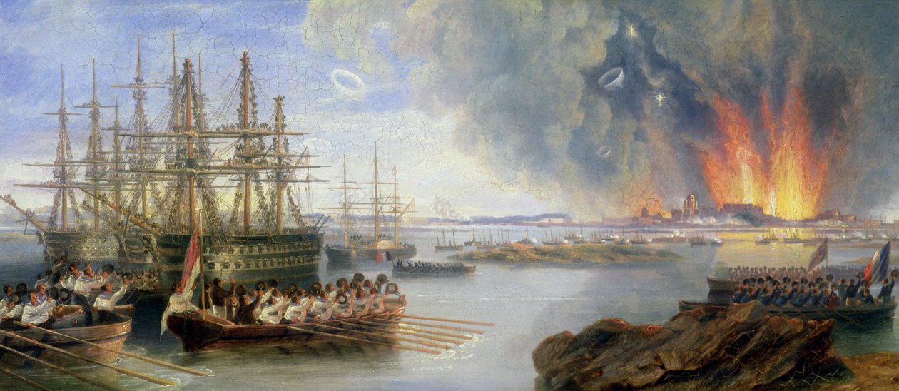 Bombningen av Sebastopol, 1858 av John Wilson Carmichael
